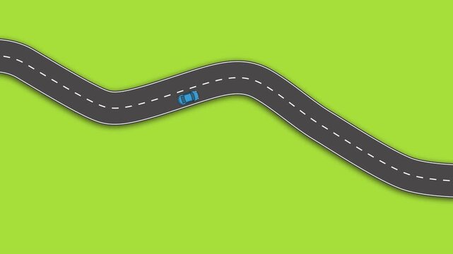 Coche circulando por la carretera, animaci&oacute;n gr&aacute;fica