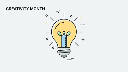 Light bulb representing creativity and new ideas for creativity month. © Kelik