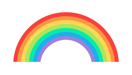 Fototapeta premium Vibrant Rainbow Arching Across a White Background with Seven Distinct Colors