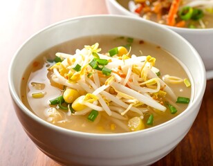 Creamy Asian soup in bowl
