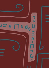 Abstract image for printing. Picture for modern interiors. The picture is painted by hand on a tablet. © neurostructure