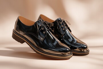 Stylish black patent leather mens shoes perfect for business casual occasions and formal events indoors or outdoors