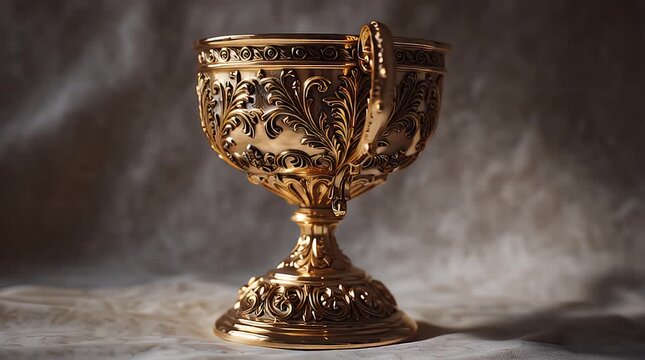 Ornate golden chalice with intricate detailing