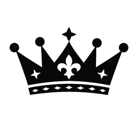Black crown icon vector design. vector crown icon