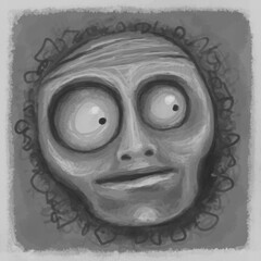 Abstract face. Abstract image for printing. Picture for modern interiors. The picture is painted by hand on a tablet. © neurostructure