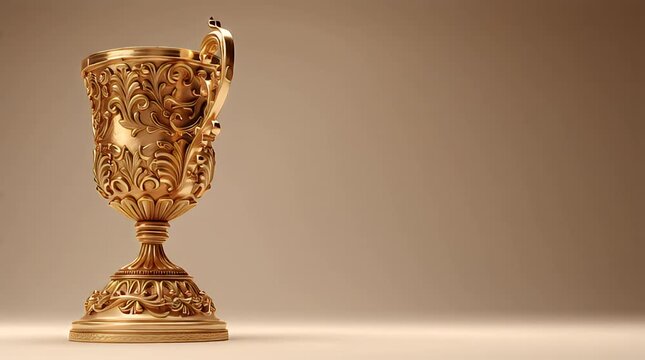 Ornate golden trophy with intricate detailing