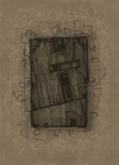 Abstract image for printing. Picture for modern interiors. The picture is painted by hand on a tablet. © neurostructure