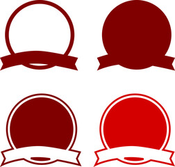 Maroon Circular Badge With Banner Sets