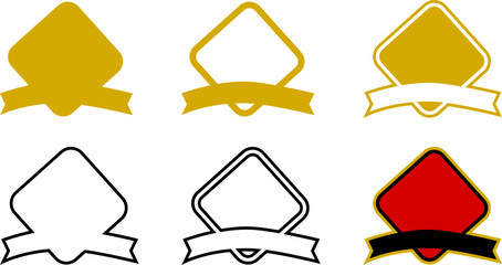 Simple Badge with Ribbon Banner Sets