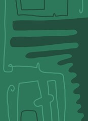 Abstract image for printing. Picture for modern interiors. The picture is painted by hand on a tablet. © neurostructure