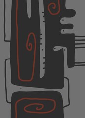 Abstract image for printing. Picture for modern interiors. The picture is painted by hand on a tablet. © neurostructure