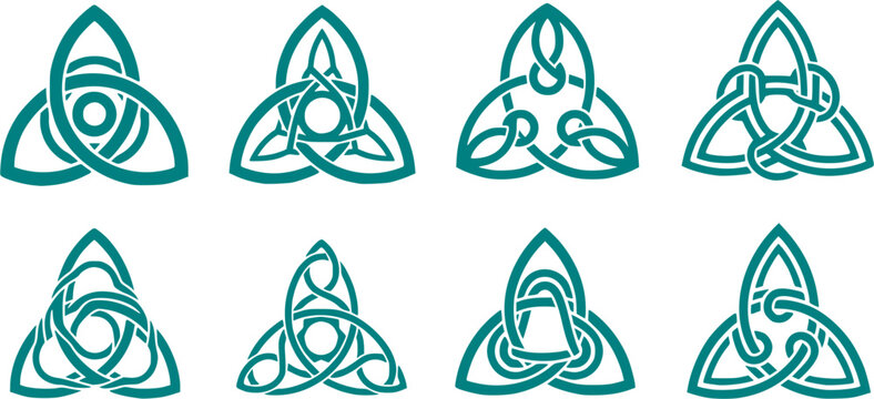 Celtic trinity knot vector icons set on white background. Celtic trinity symbol. Vector 10 EPS.
