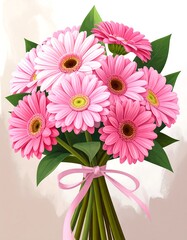Bouquet of pink gerbera daisies