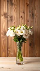 Bouquet of white flowers in vase