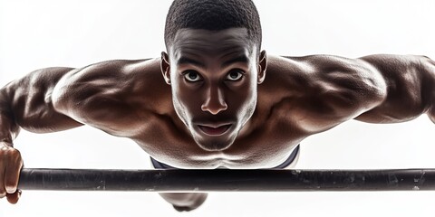 A strong man working out in a gym