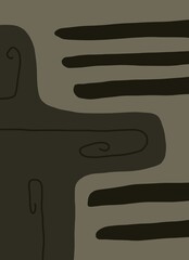 Abstract image for printing. Picture for modern interiors. The picture is painted by hand on a tablet.