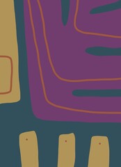 Abstract image for printing. Picture for modern interiors. The picture is painted by hand on a tablet.