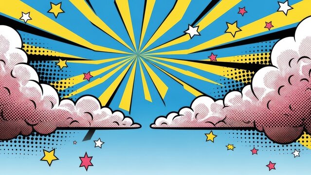 Retro pop art comic book background - Powered by Adobe