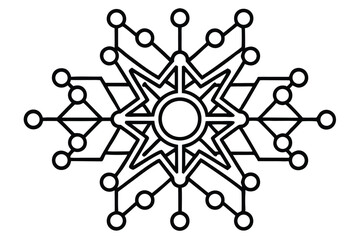 intricate neural network pattern line art silhouette vector illustration