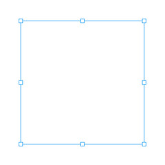 Adjustable Blue Selection Box Interface Element for Image Editing Software on a Transparent Background.	