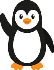 Obraz premium Penguin colorful vector illustration with editable stroke and animal