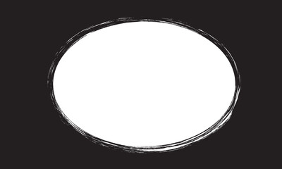 Fototapeta premium Vector brush strokes circles of paint on white background. Ink hand drawn paint brush circle. Logo, label design element vector illustration. Black abstract circle.