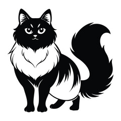 Obraz premium himalayan cat line art silhouette vector illustration