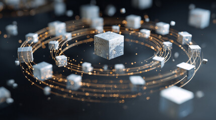 NoSQL Database Cluster Visualization - Unstructured Data Architecture Network Concept