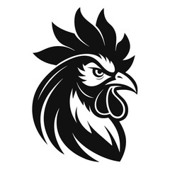 Fototapeta premium head of a rooster logo line art silhouette vector illustration