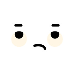 A cute cartoon face with an expression. Eyes and mouth elements. Clipart isolated on a transparent background.