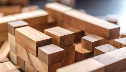 Close-up wooden blocks