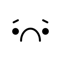 A cute cartoon face with an expression. Eyes and mouth elements. Clipart isolated on a transparent background.