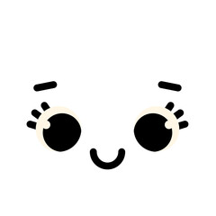 A cute cartoon face with an expression. Eyes and mouth elements. Clipart isolated on a transparent background.