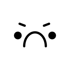 A cute cartoon face with an expression. Eyes and mouth elements. Clipart isolated on a transparent background.