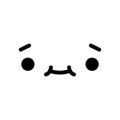 A cute cartoon face with an expression. Eyes and mouth elements. Clipart isolated on a transparent background.