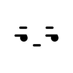 A cute cartoon face with an expression. Eyes and mouth elements. Clipart isolated on a transparent background.