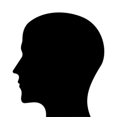 Black silhouette profile of human head vector illustration design for medical and artistic use cases png