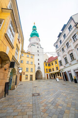 Obraz premium Michael's gate Tower, old town of Bratislava, Slovakia.