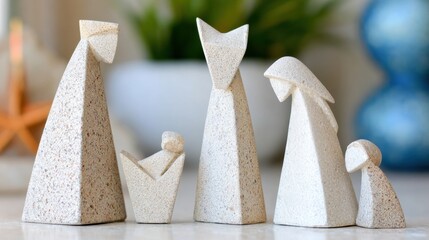 Decorative figures of a family seen on a table in a modern living space
