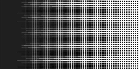 Abstract geometric pattern with small and large squares. Design element for web banners, posters, cards, wallpapers, backdrops, panels Black and white color Vector illustration