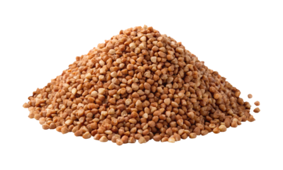 Pile of buckwheat isolated on transparent background