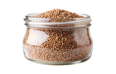 Buckwheat groats in a jar isolated on transparent background