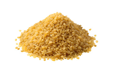Pile of bulgur isolated on transparent background