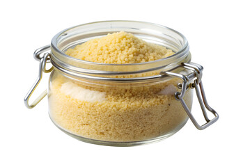 Jar of couscous isolated on transparent background