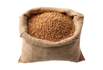 Bag of buckwheat sack seeds isolated on transparent background