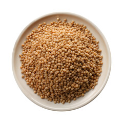 Plate of buckwheat isolated on transparent background