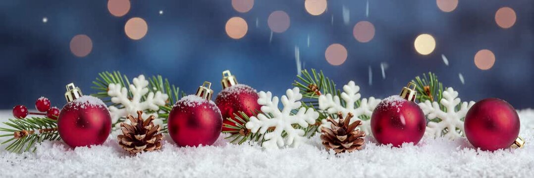 seamless loop Christmas decoration snowflakes falling led background