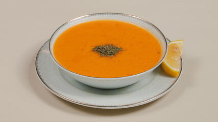 Lentil soup bowl isolated