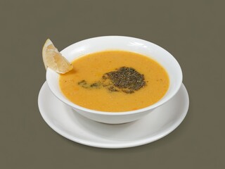 Lentil soup bowl isolated