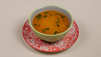 Broth soup bowl ioslated view